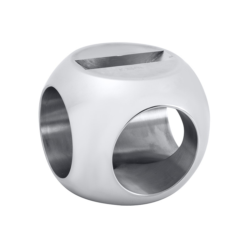 Square slot Flat surface Three Way Ball Valve Ball